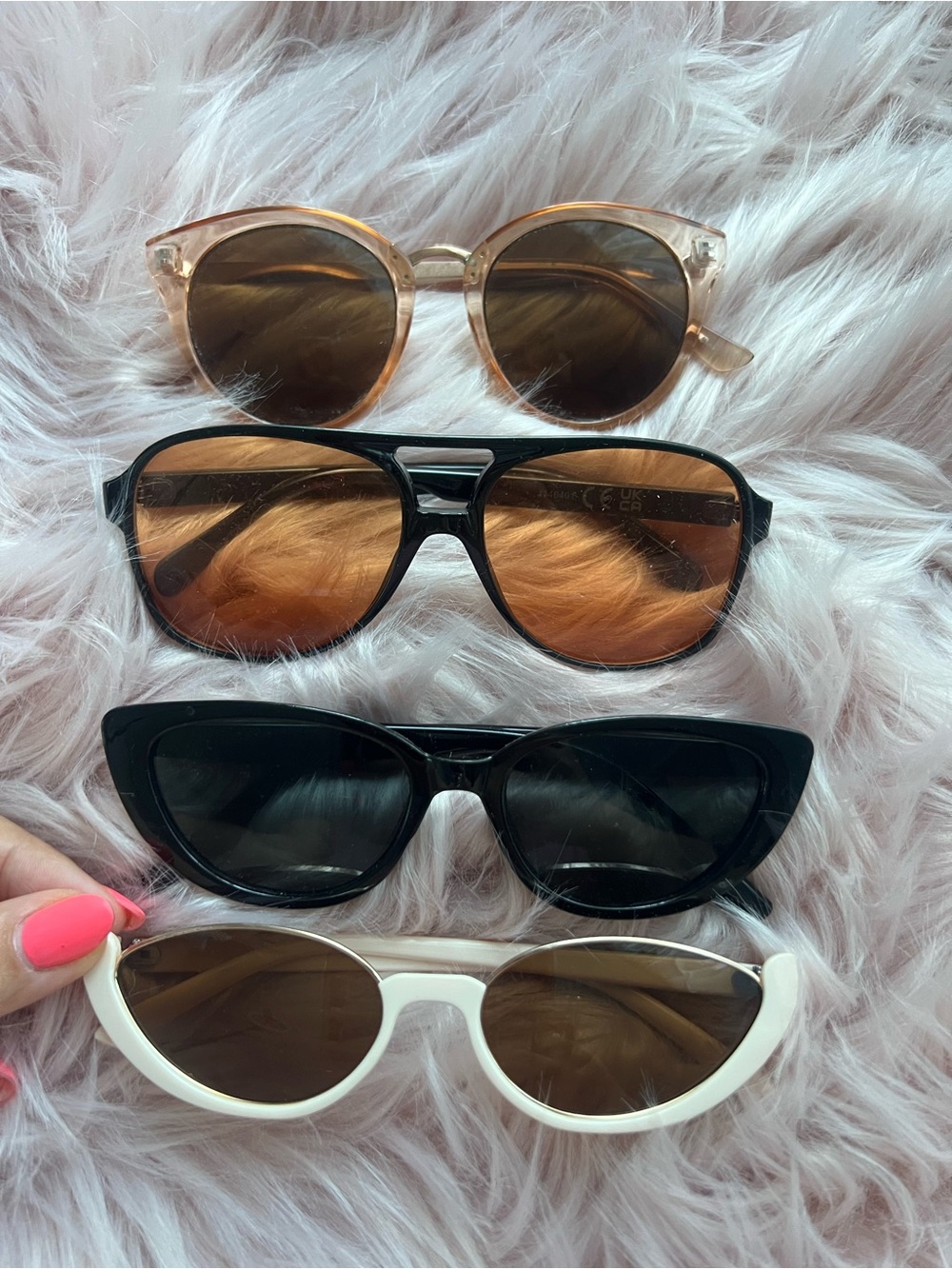 Assorted Women's Sunglasses Pack - Clear, Black, White, and Brown Styles
